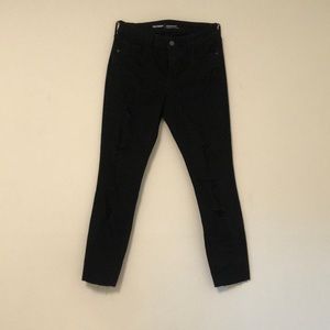 Size 8 Regular Black Jeans with Ripped Style